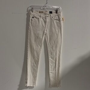 AG Adriano Goldschmied Cream Slim Straight Jeans